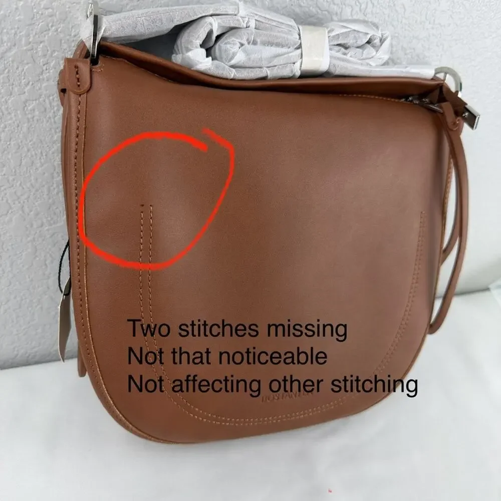 NWOT Elegant Brown Vegan Leather Shoulder Bag